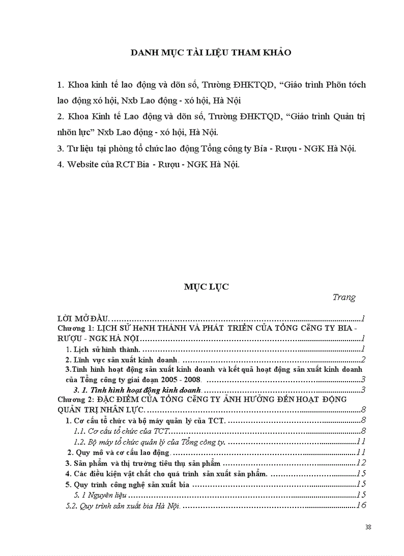 image for page Hoạt động sản xuất kinh doanh và các hoạt động quản trị nhân lực tại Tổng công ty Bia - Rượu- NGK Hà Nội