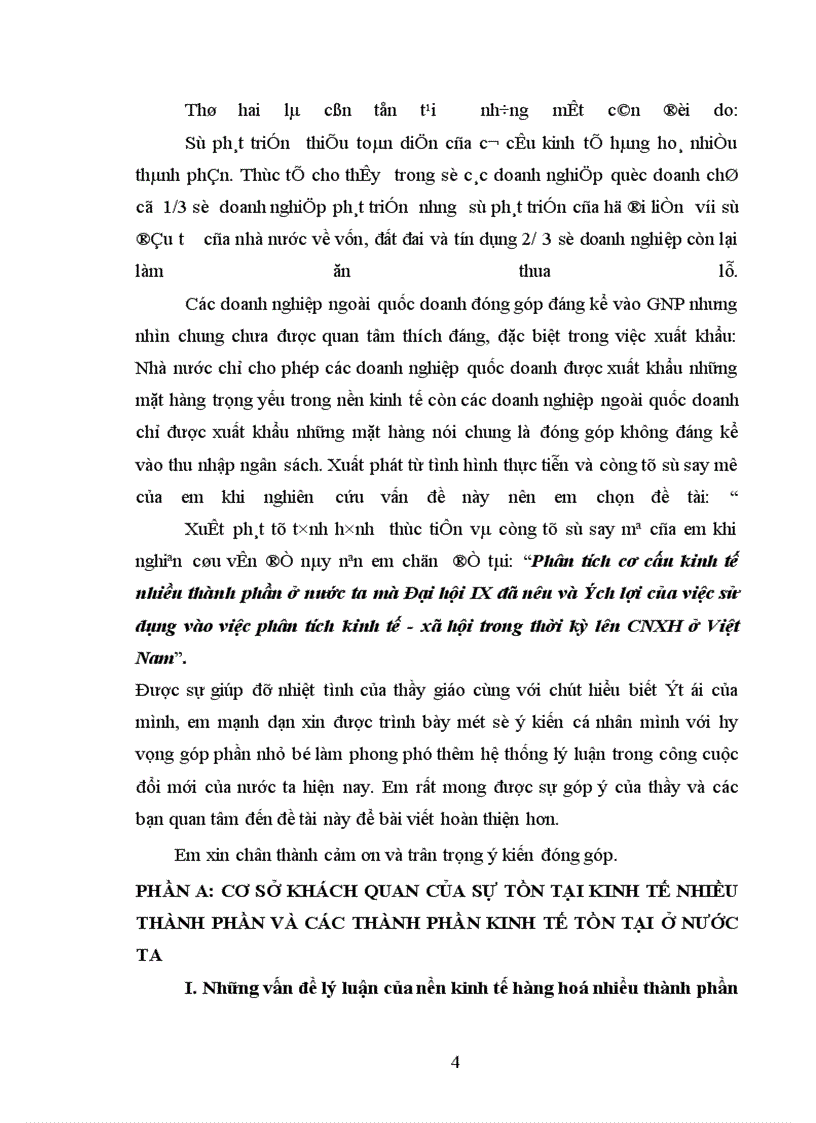 image for page Phân tích cơ cấu kinh tế nhiều thành phần ở nước ta mà Đại hội IX đã nêu và ích lợi của việc sử dụng vào việc phân tích kinh tế - xã hội trong thời kỳ lên CNXH ở Việt Nam