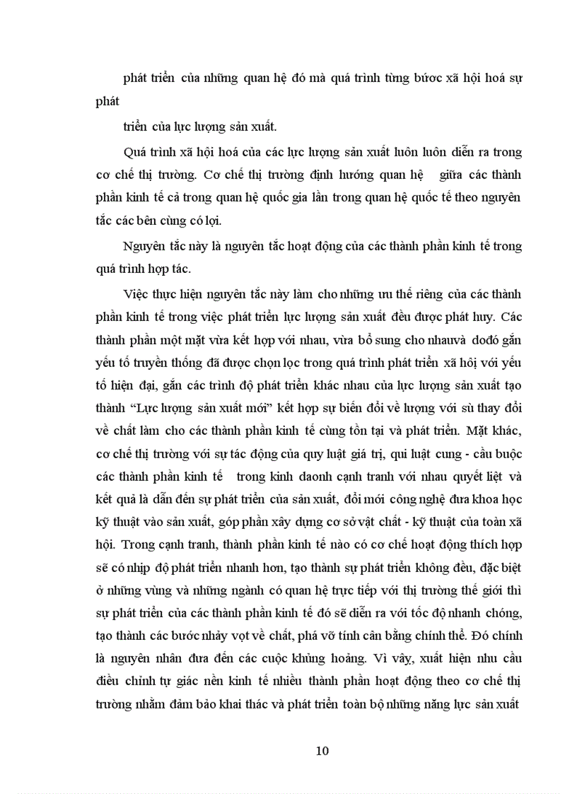 image for page Phân tích cơ cấu kinh tế nhiều thành phần ở nước ta mà Đại hội IX đã nêu và ích lợi của việc sử dụng vào việc phân tích kinh tế - xã hội trong thời kỳ lên CNXH ở Việt Nam