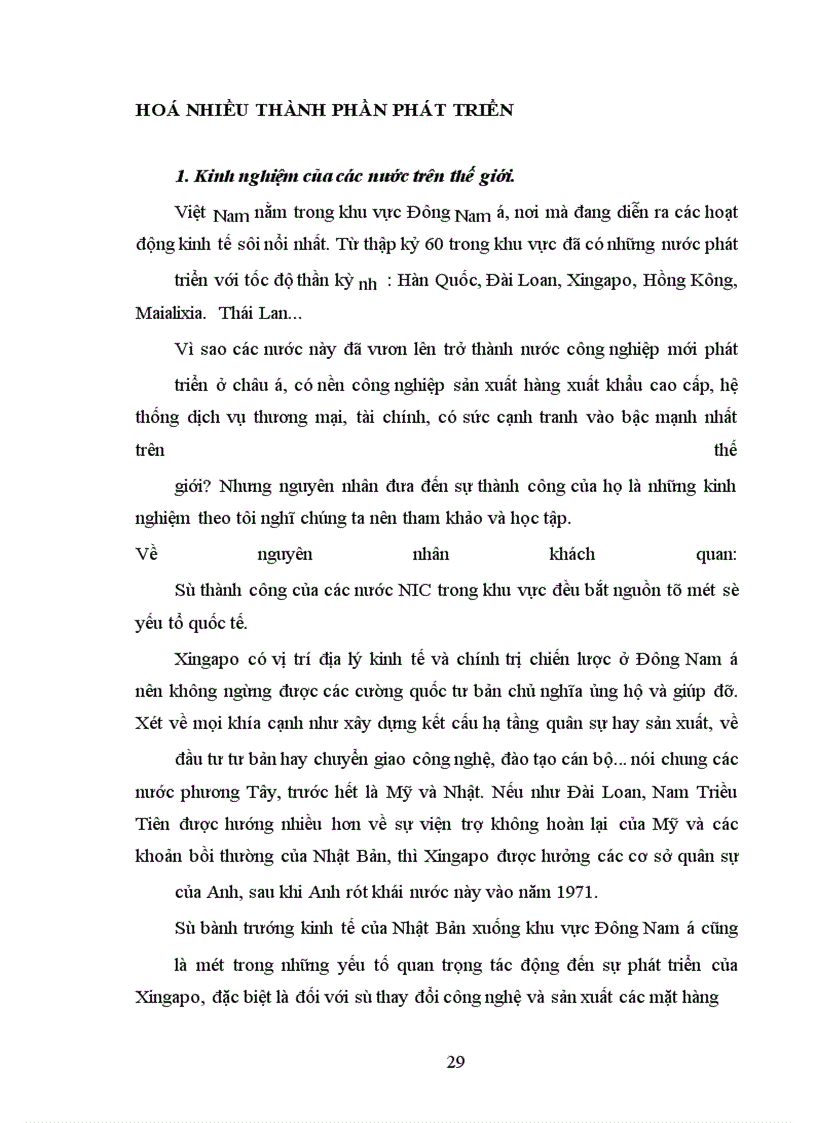 image for page Phân tích cơ cấu kinh tế nhiều thành phần ở nước ta mà Đại hội IX đã nêu và ích lợi của việc sử dụng vào việc phân tích kinh tế - xã hội trong thời kỳ lên CNXH ở Việt Nam