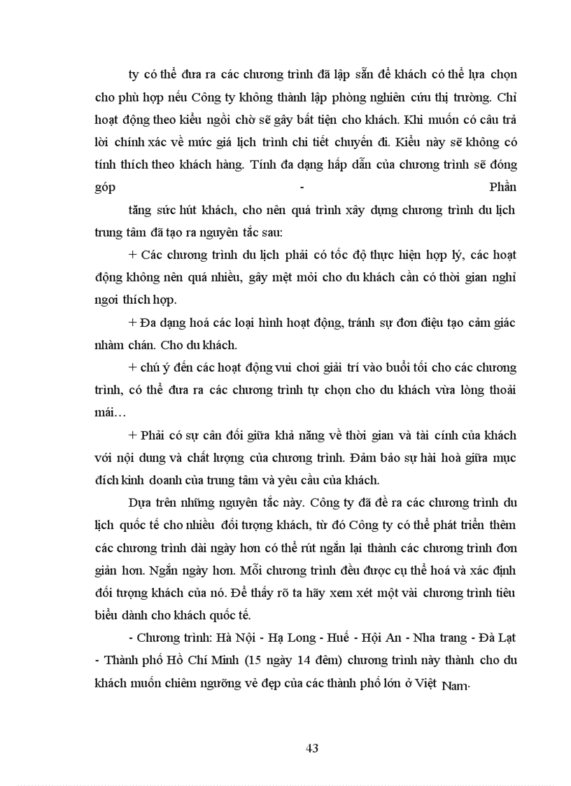 image for page Thực trạng hoạt động: Nghiên cứu thị trường - xây dựng tổ chức thực hiện chương trình du lịch tại Công ty thương mại du lịch Việt Mỹ