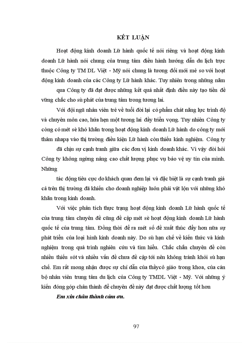 image for page Thực trạng hoạt động: Nghiên cứu thị trường - xây dựng tổ chức thực hiện chương trình du lịch tại Công ty thương mại du lịch Việt Mỹ