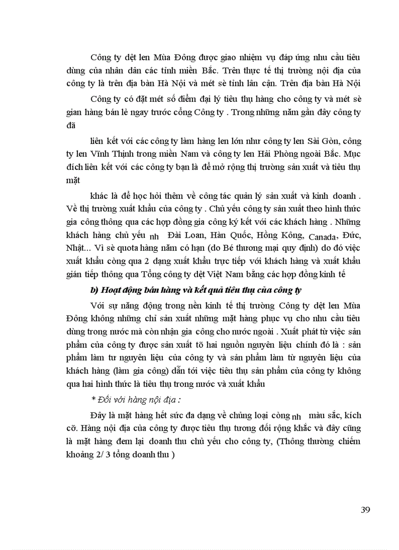 image for page Hoạt động bán hàng Công ty dệt len mùa đông