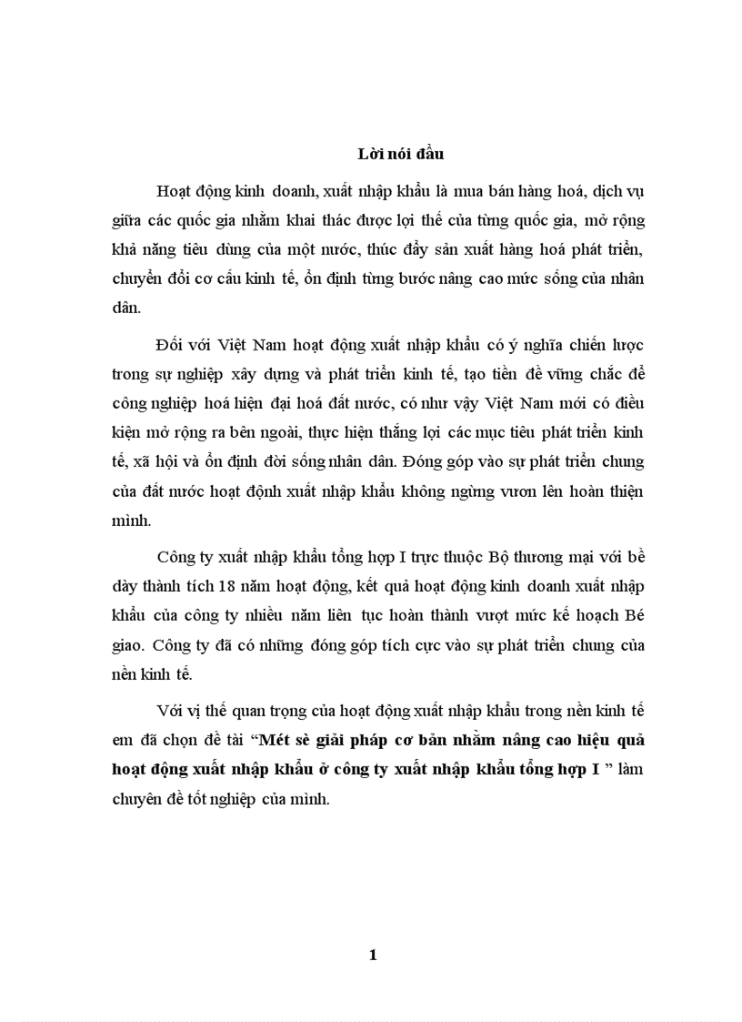 image for page Một số giải pháp cơ bản nhằm nâng cao hiệu quả hoạt động xuất nhập khẩu ở công ty xuất nhập khẩu tổng hợp I