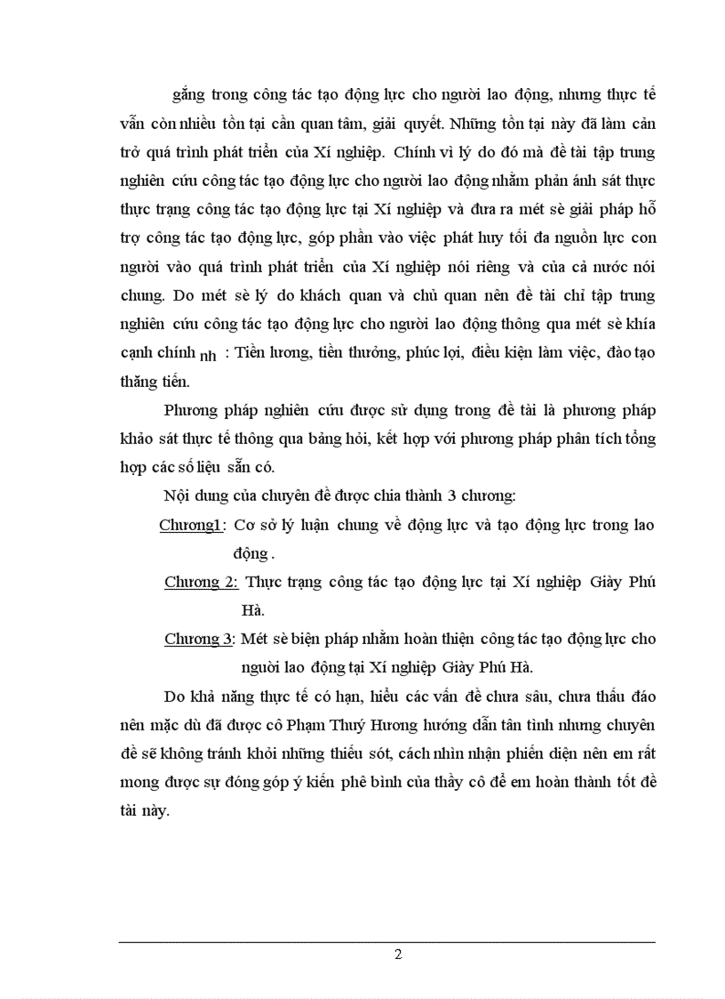 image for page Hoàn thiện công tác tạo động lực cho nguời lao động tại Xí nghiệp Giày Phú Hà