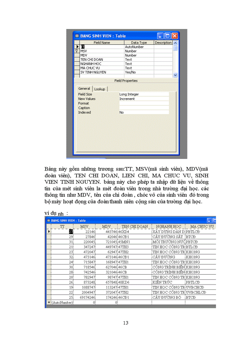image for page Chương trình ứng dụng bằng ngôn ngữ Microsoft Access vào “ quản lý đoàn viên“