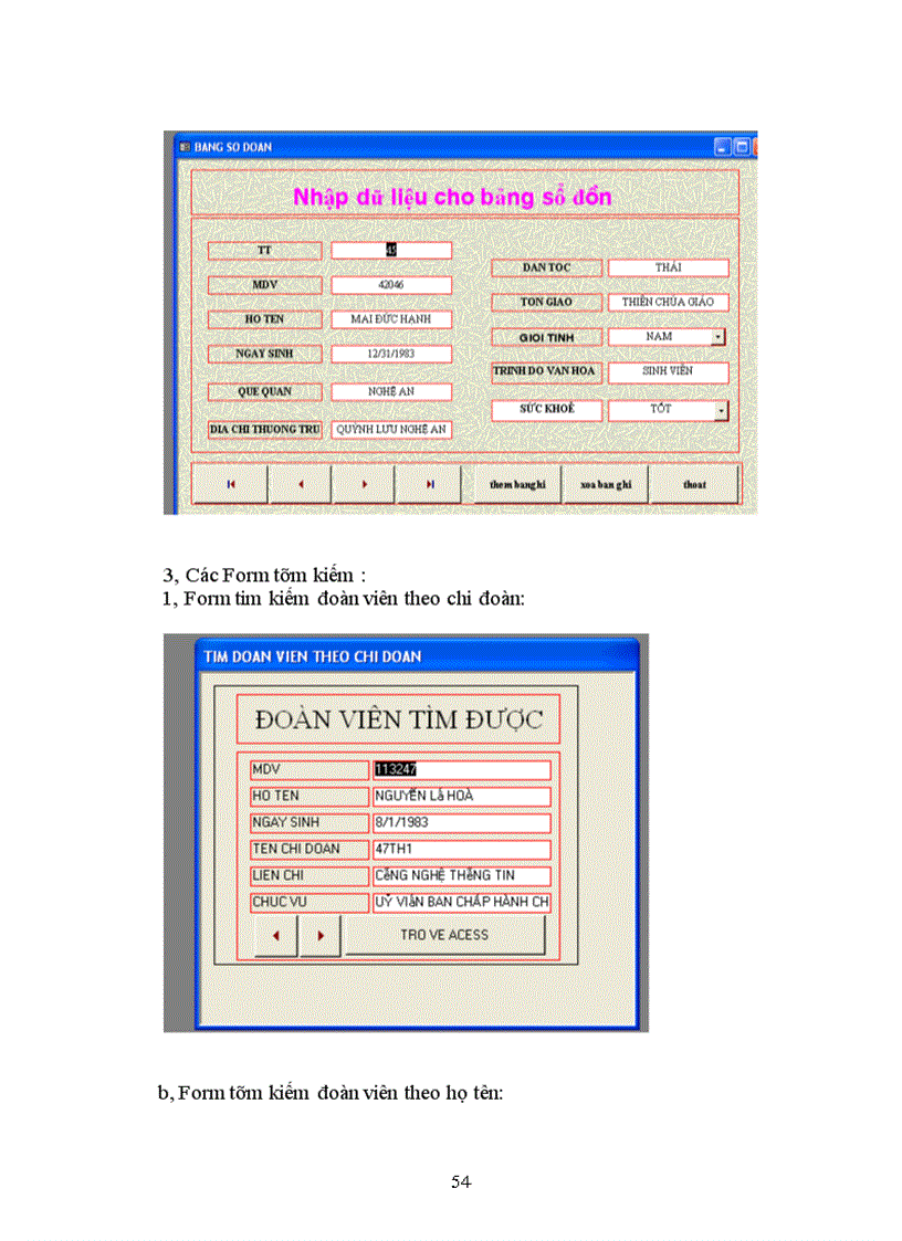 image for page Chương trình ứng dụng bằng ngôn ngữ Microsoft Access vào “ quản lý đoàn viên“