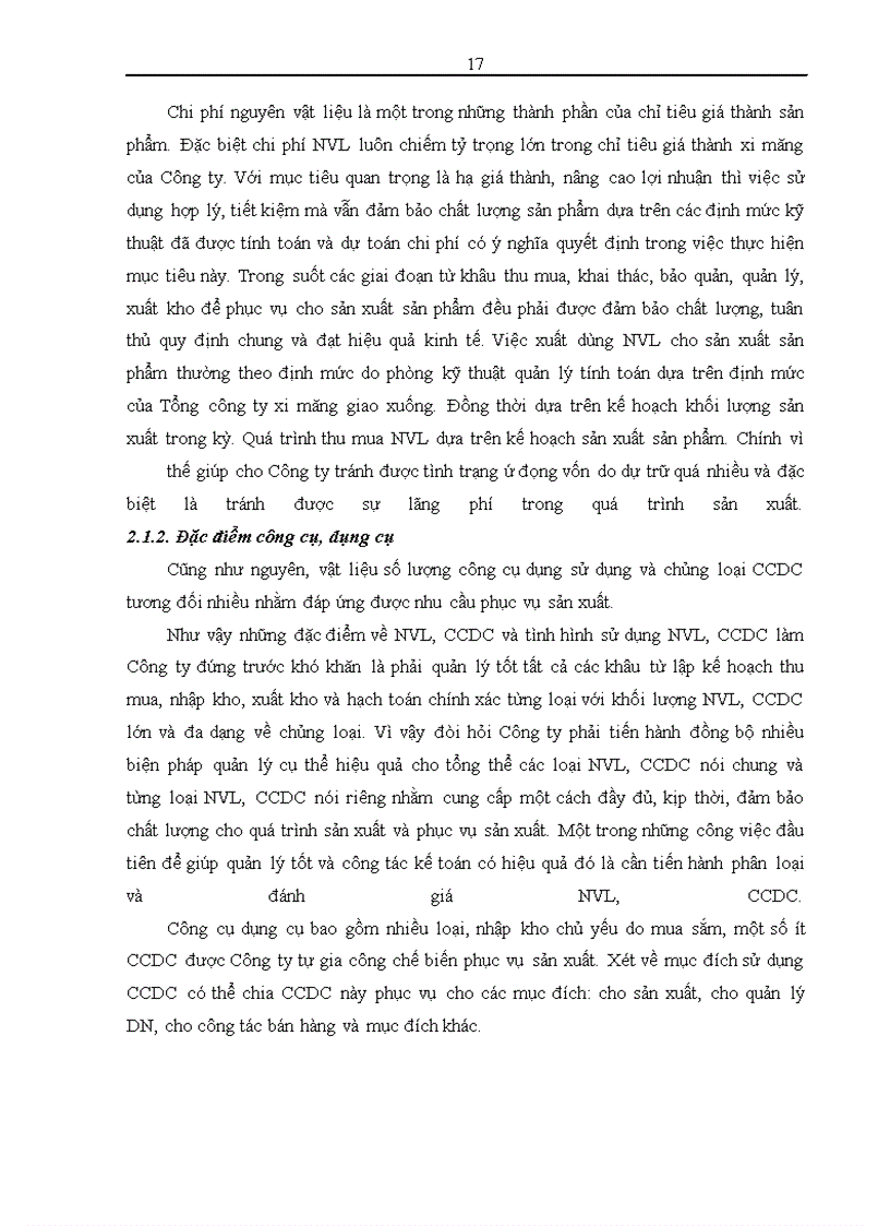 image for page Hoàn thiện kế toán nguyên vật liệu, công cụ dụng cụ tại Công ty Cổ phần Xi măng Bỉm Sơn