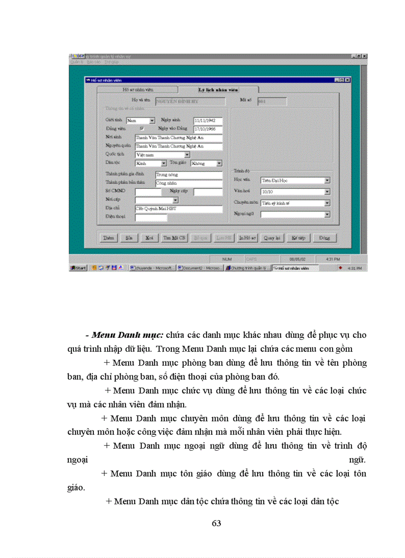 image for page Phân tích thiết kế hệ thống quản lý hồ sơ cán bộ công ty Dịch vụ Thương mại số 1- Tổng công ty Dệt may Việt nam