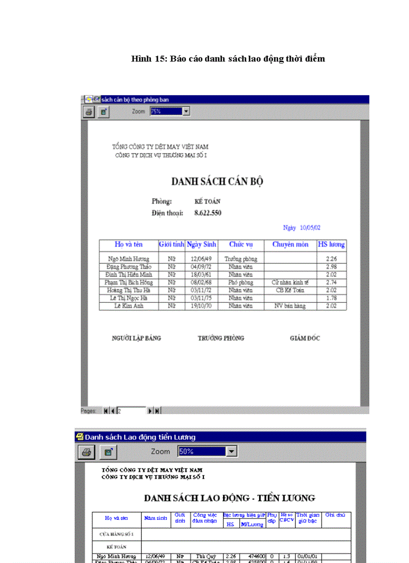 image for page Phân tích thiết kế hệ thống quản lý hồ sơ cán bộ công ty Dịch vụ Thương mại số 1- Tổng công ty Dệt may Việt nam