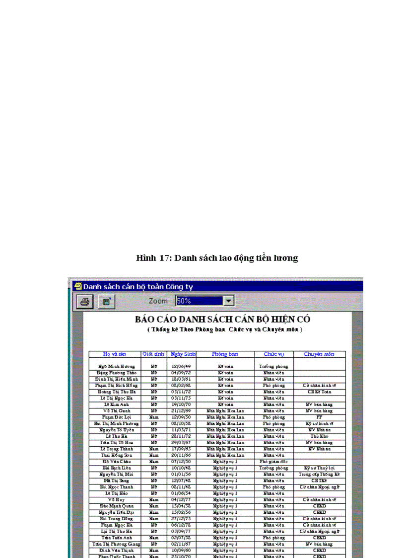 image for page Phân tích thiết kế hệ thống quản lý hồ sơ cán bộ công ty Dịch vụ Thương mại số 1- Tổng công ty Dệt may Việt nam