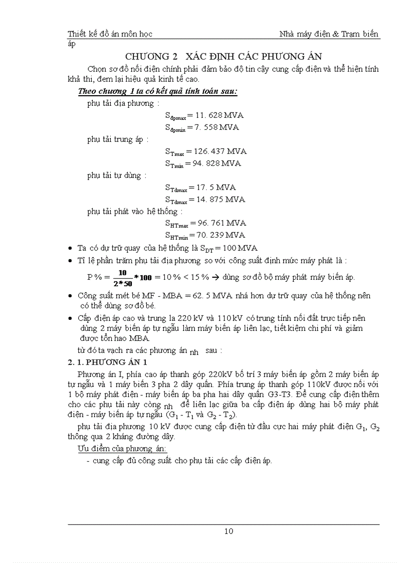 image for page Thiết kế môn học Nhà máy điện & Trạm biến áp