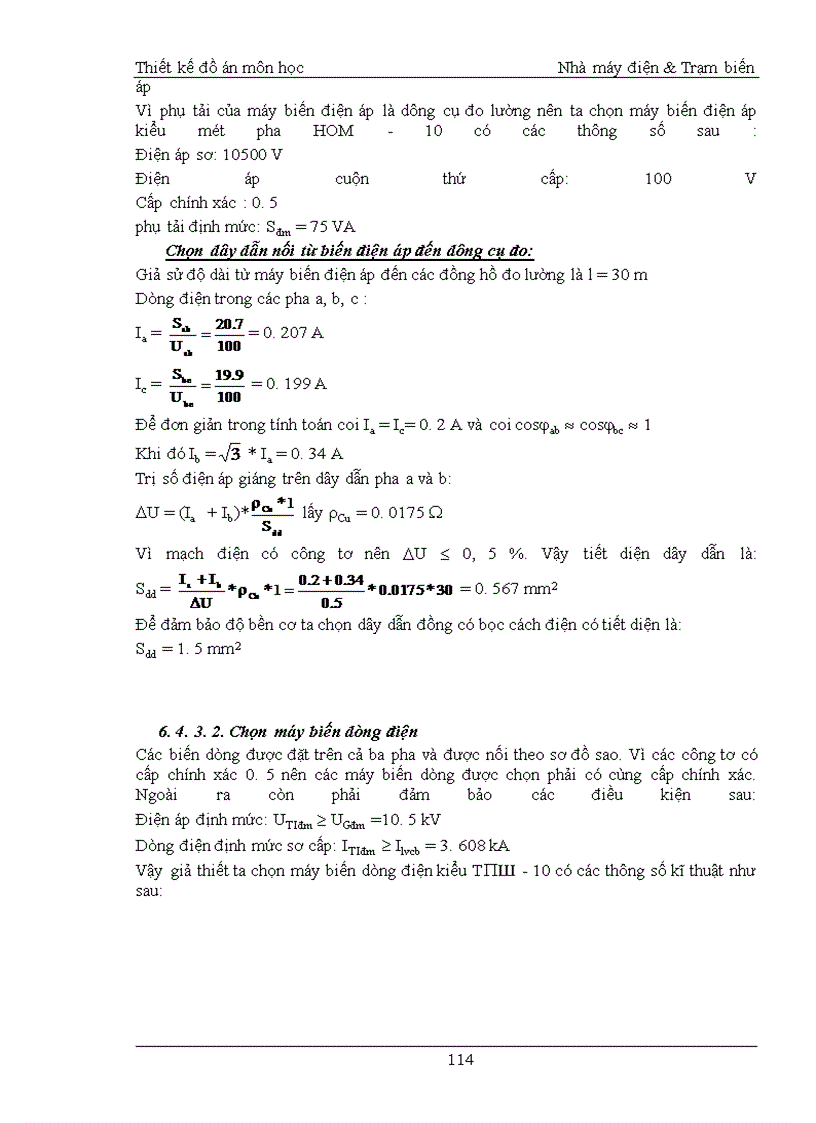 image for page Thiết kế môn học Nhà máy điện & Trạm biến áp
