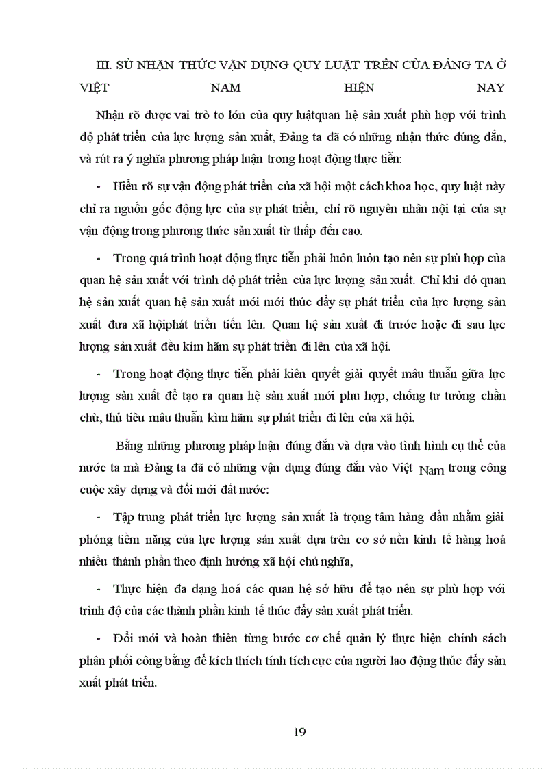 image for page Quy luật về sự phù hợp của quan hệ sản xuất với trình độ phát triển của lực lượng sản xuất và sự nhận thức vận dụng quy luật này ở Việt Nam hiện nay