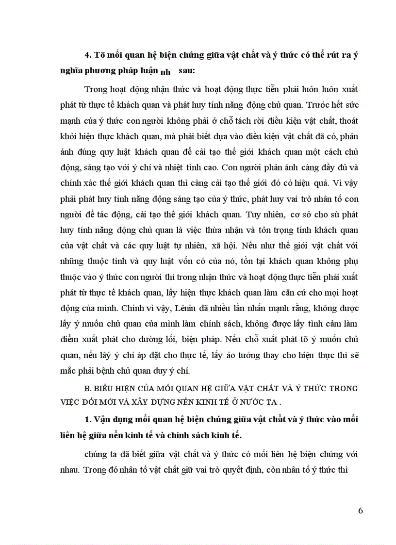 image for page Biểu hiện của quan hệ giữa vật chất và ý thức trong việc đổi mới và xây dựng nền kinh tế ở nước ta