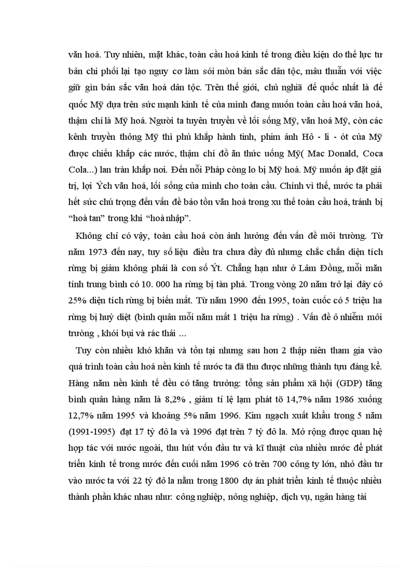 image for page Vận dụng nguyên lý triết học để phân tích, làm rõ thực trạng của nền kinh tế Việt Nam trước xu thế toàn cầu hoá