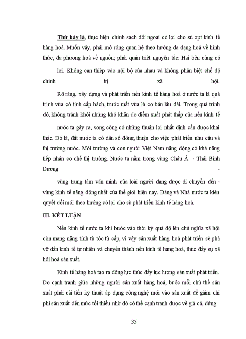 image for page Nền kinh tế hàng hoá nước ta trong quá trình hội nhập kinh tế quốc tế