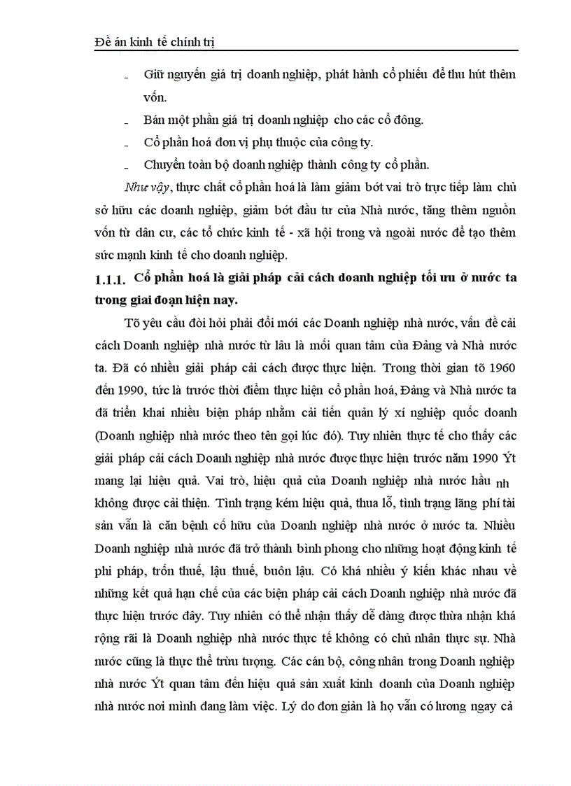 image for page Một số biện pháp nhằm tiếp tục đẩy mạnh quá trình cổ phần hoá trong một bộ phận Doanh nghiệp nhà nước ở nước ta trong giai đoạn hiện nay
