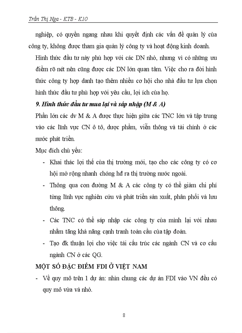 image for page Hình thức FDI và vai trò của nó đối với sự phát triển kinh tế ở việt nam