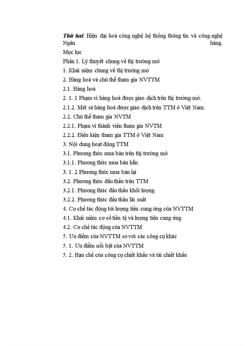 image for page Lý thuyết chung về thị trường mở