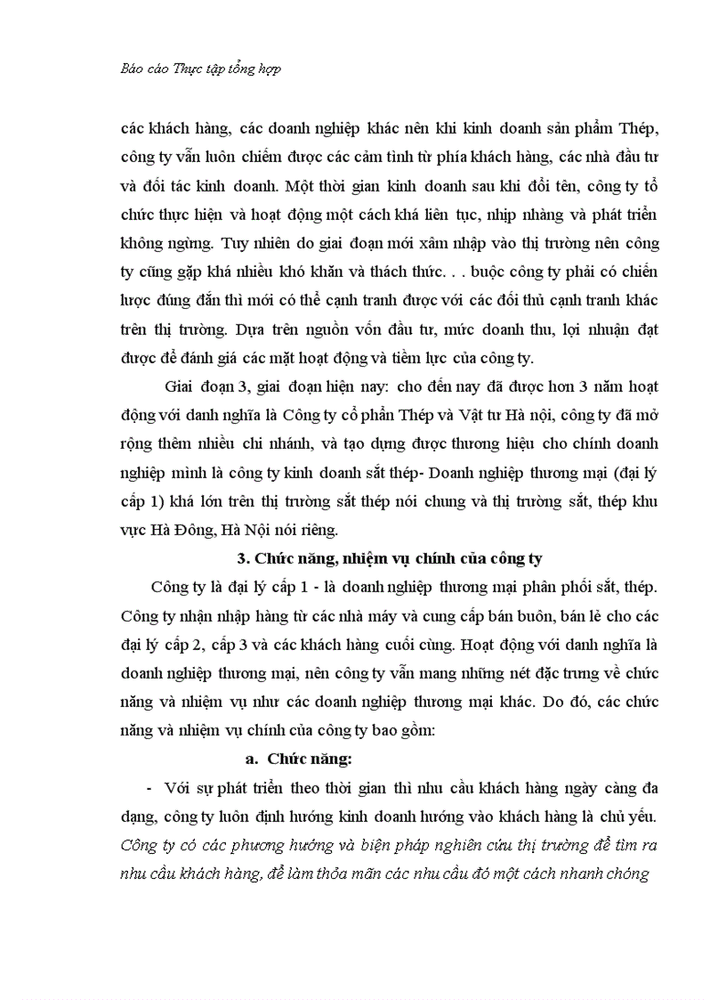 image for page Báo cáo thực tập tại công ty cổ phần thép và vật tư hà nội