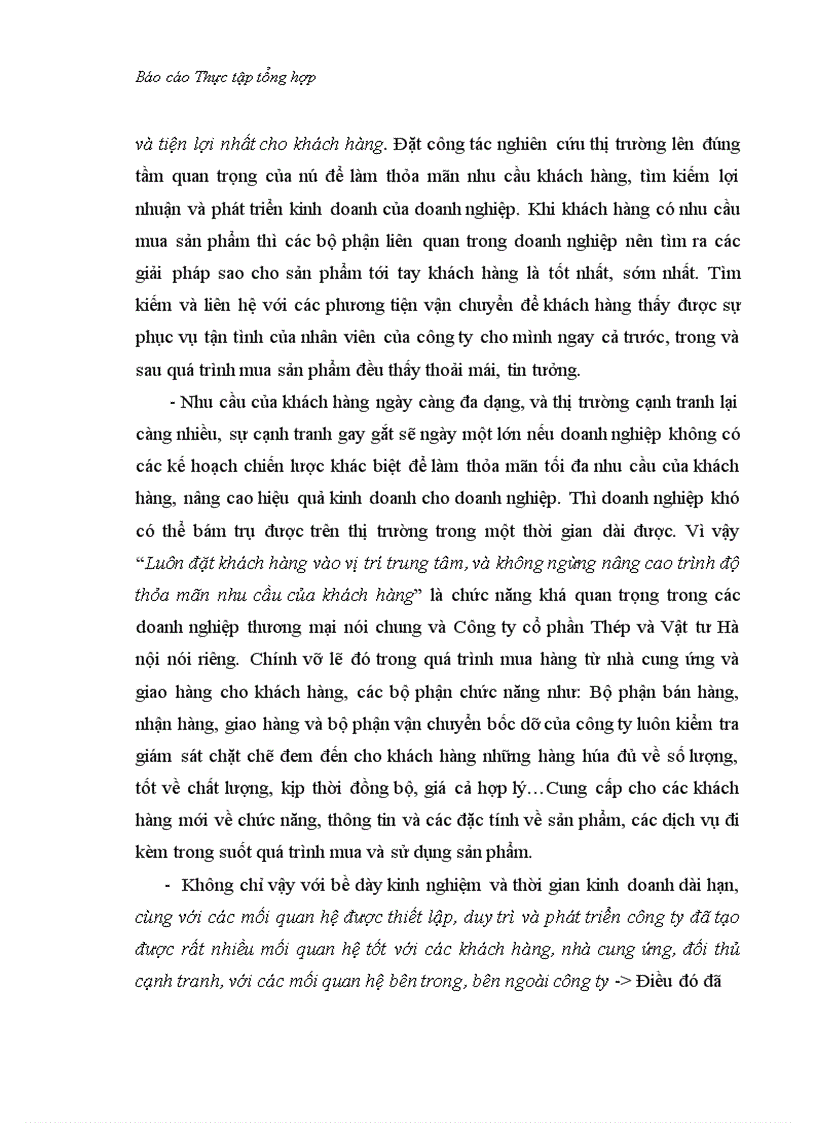 image for page Báo cáo thực tập tại công ty cổ phần thép và vật tư hà nội