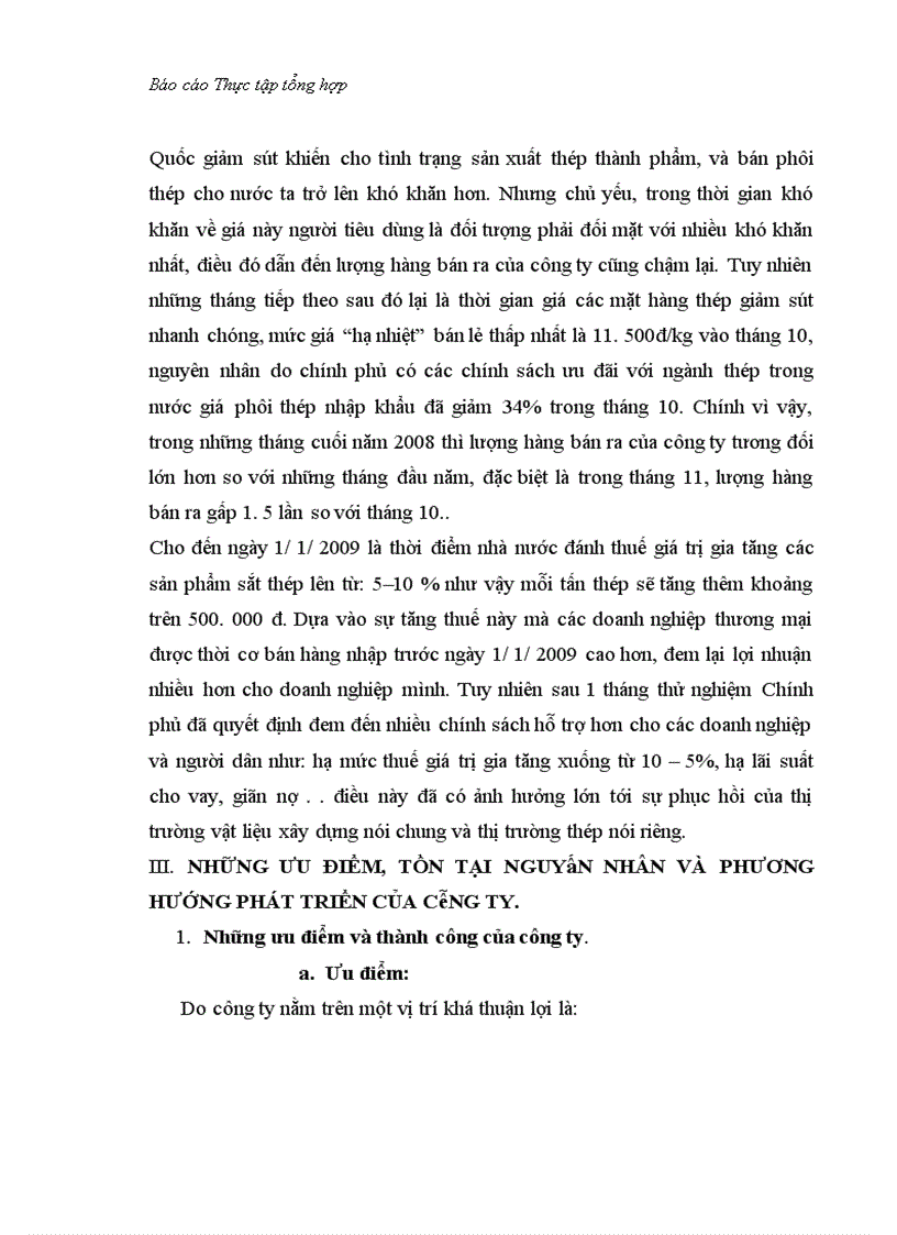 image for page Báo cáo thực tập tại công ty cổ phần thép và vật tư hà nội