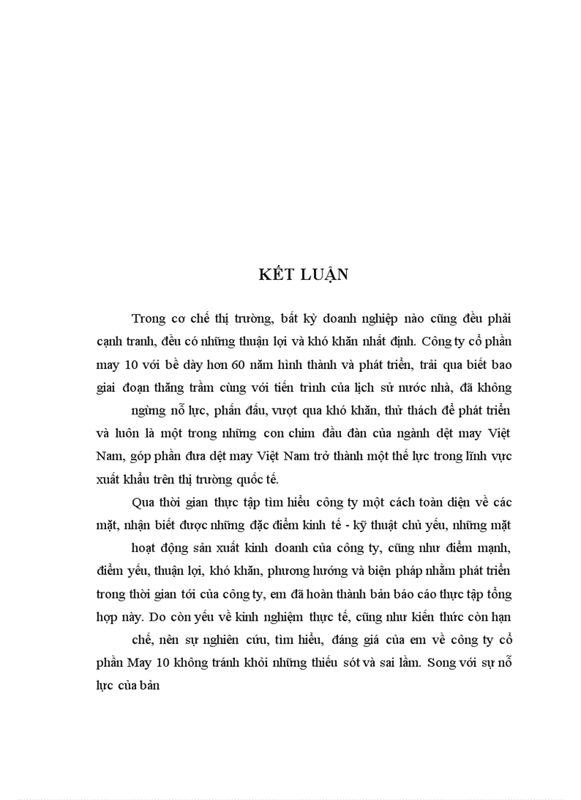 image for page Đánh giá khái quát về công tác kế toán tại Công ty cổ phần may 10