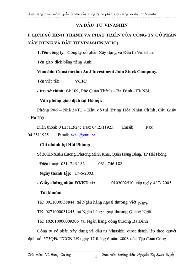image for page Xây dựng phần mềm quản lý kho của cụng ty cổ phần xõy dựng và đầu tư Vinashin