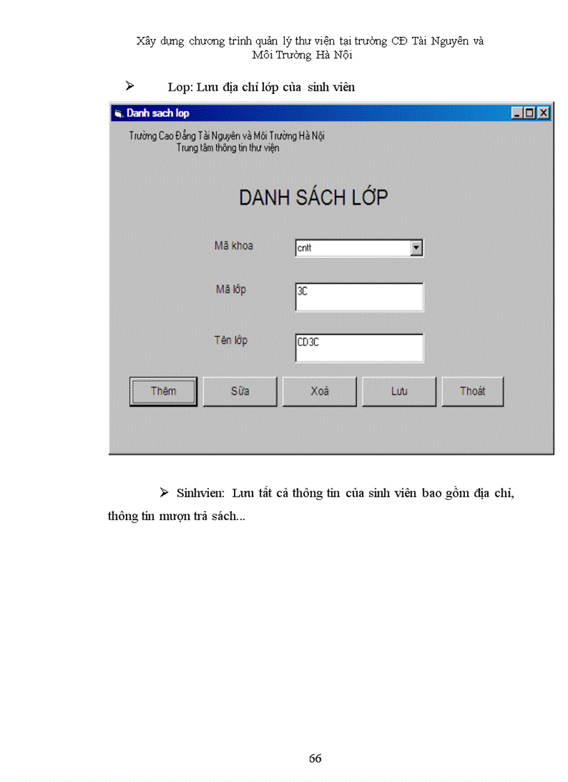 image for page Xây dựng chương trình quản lý thư viện cho trường CĐ Tài Nguyên và Môi Trường Hà Nội