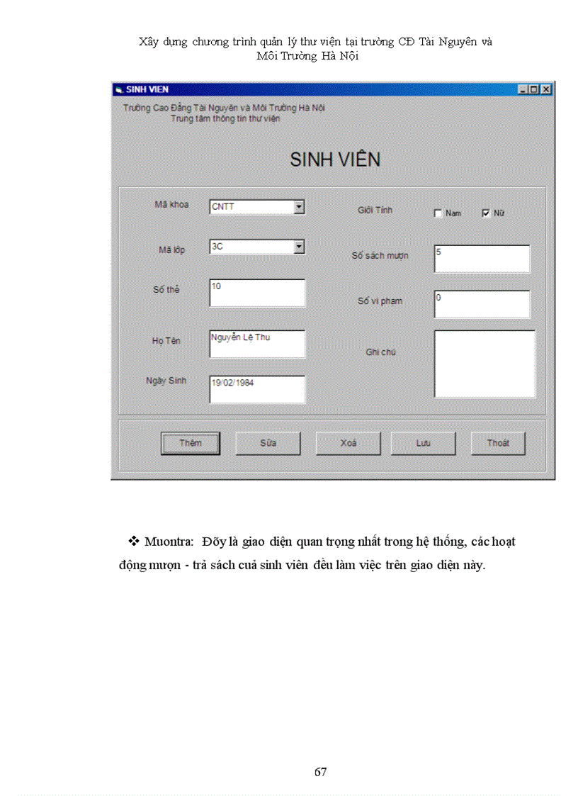 image for page Xây dựng chương trình quản lý thư viện cho trường CĐ Tài Nguyên và Môi Trường Hà Nội