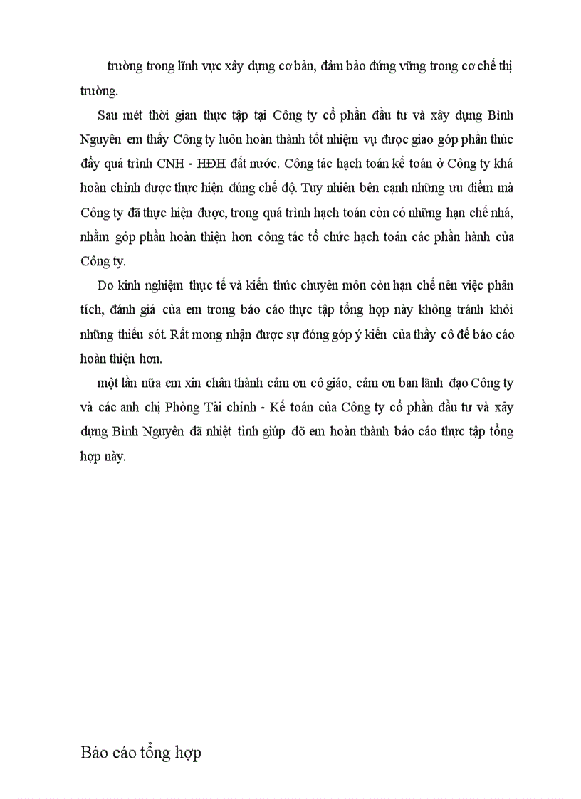 image for page Một số ý kiến đánh giá nhằm hoàn thiện công tác kế toán tại Công ty cổ phần đầu tư và xây dựng Bình Nguyên