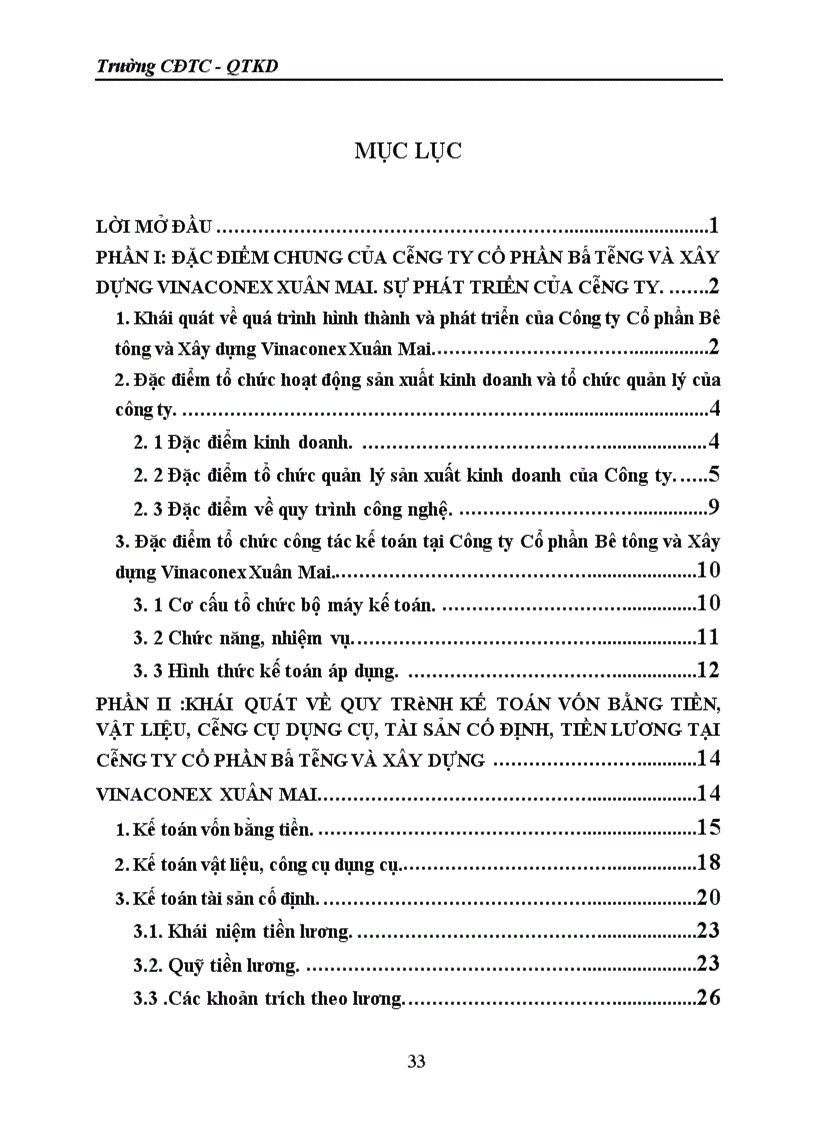 image for page Báo cáo tổng hợp về Công ty Cổ phần Bê tông và Xây dựng Vinaconex Xuân Mai.