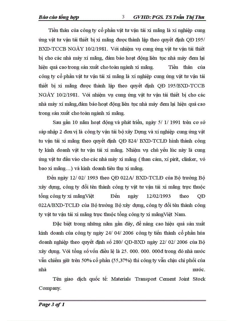 image for page Công ty cổ phần vật tư vận tải xi măng