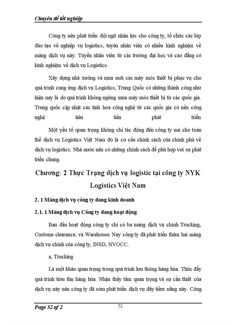 image for page Giải Pháp phát triển dịch vụ Logistics tại công ty NYK Logistics Việt Nam