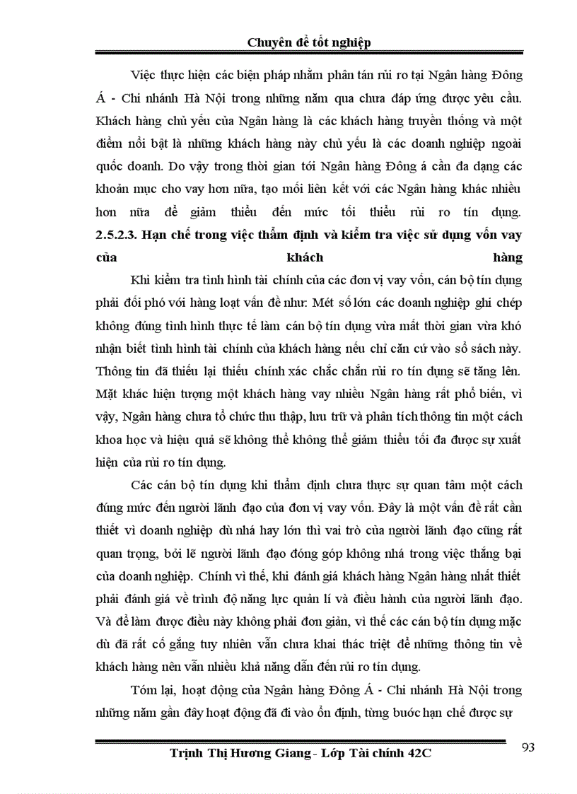 image for page Một số giải pháp hạn chế rủi ro tín dụng đối với khu vực kinh tế ngoài quốc doanh tại Ngân hàng thương mại cổ phần Đông á - Chi nhánh Hà Nội
