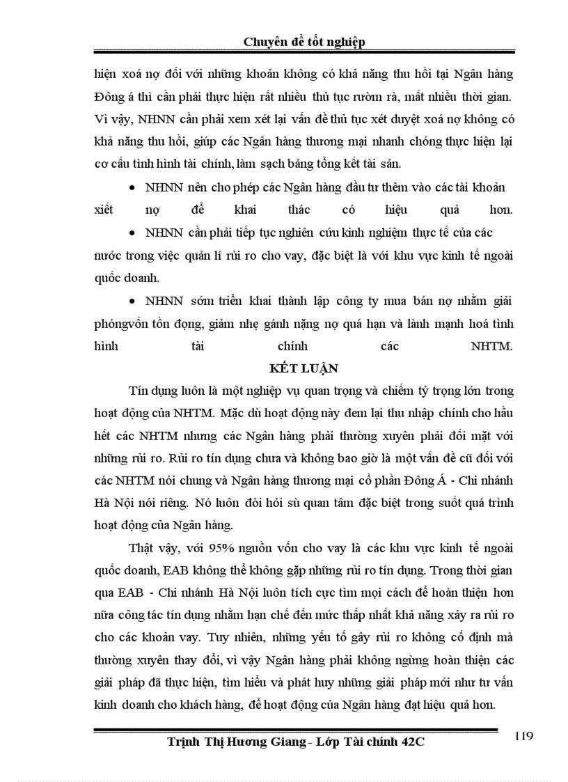 image for page Một số giải pháp hạn chế rủi ro tín dụng đối với khu vực kinh tế ngoài quốc doanh tại Ngân hàng thương mại cổ phần Đông á - Chi nhánh Hà Nội