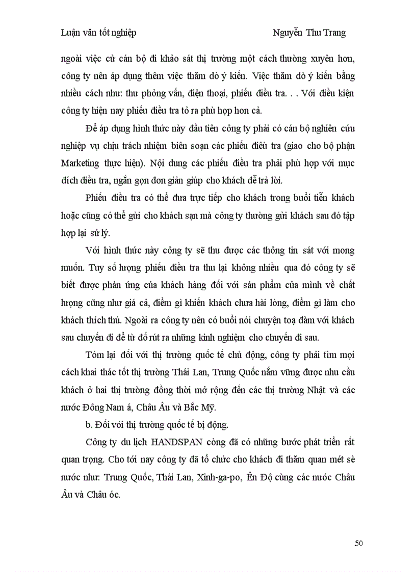 image for page Thực trạng hiệu quả hoạt động kinh doanh lữ hành quốc tế nhận khách của Công ty du lịch Handspan