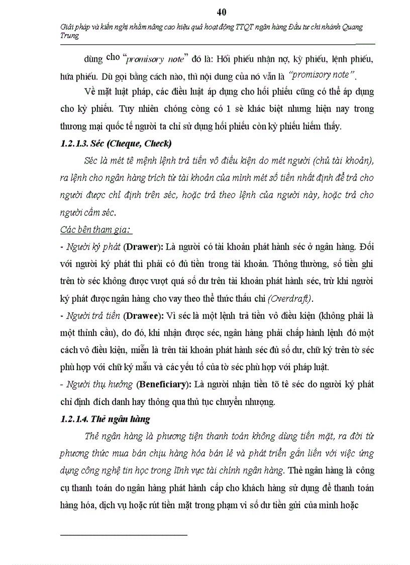 image for page Thực trạng và giải pháp nhằm nâng cao hoạt động thanh toán quốc tế tại ngân hàng Đầu tư và Phát triển chi nhánh Quang Trung