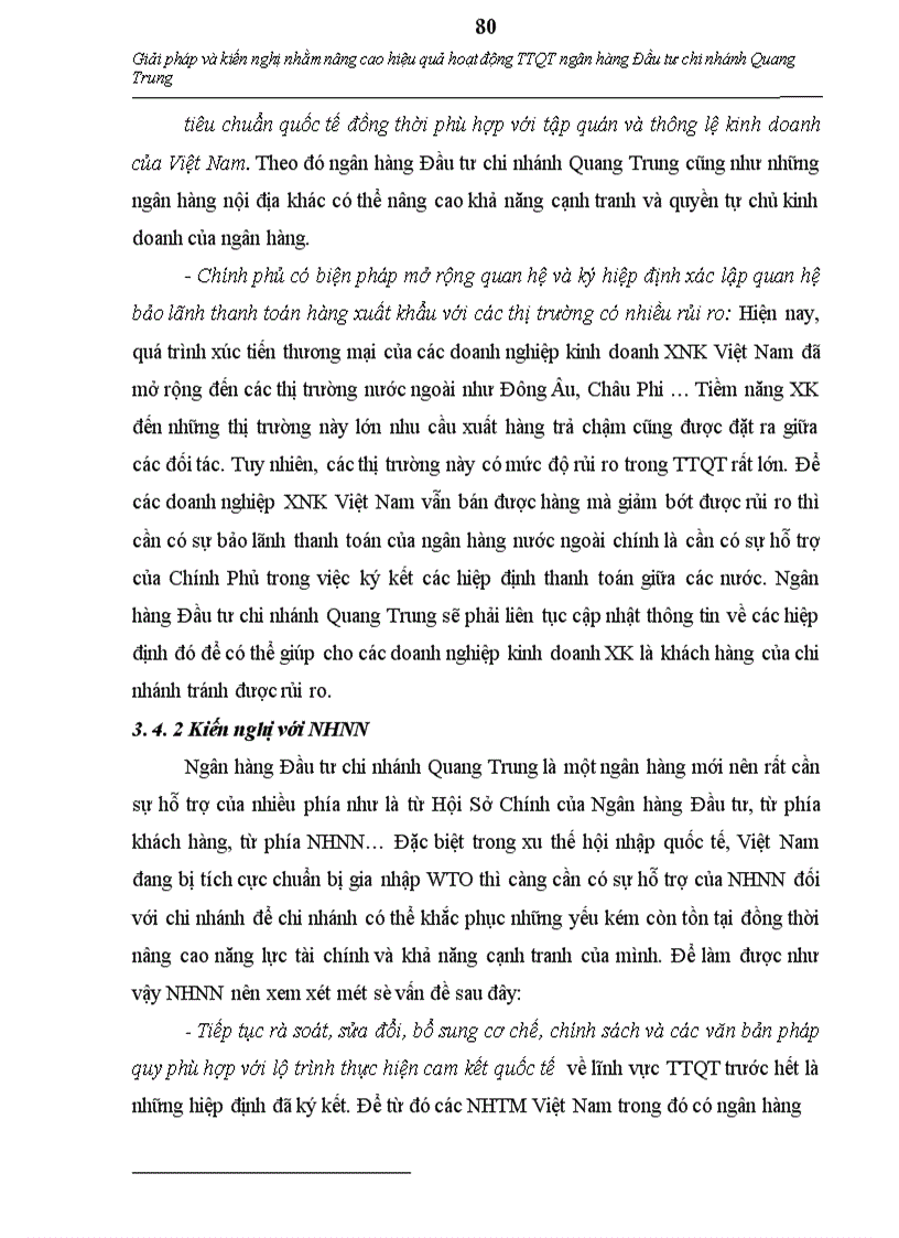 image for page Thực trạng và giải pháp nhằm nâng cao hoạt động thanh toán quốc tế tại ngân hàng Đầu tư và Phát triển chi nhánh Quang Trung