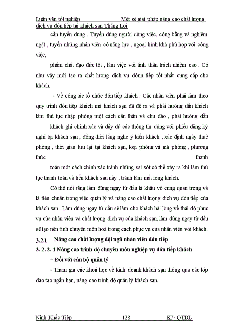 image for page Một số giải pháp nâng cao chất lượng dịch vụ đón tiếp tại khách sạn Thắng Lợi
