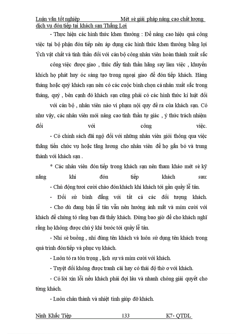 image for page Một số giải pháp nâng cao chất lượng dịch vụ đón tiếp tại khách sạn Thắng Lợi