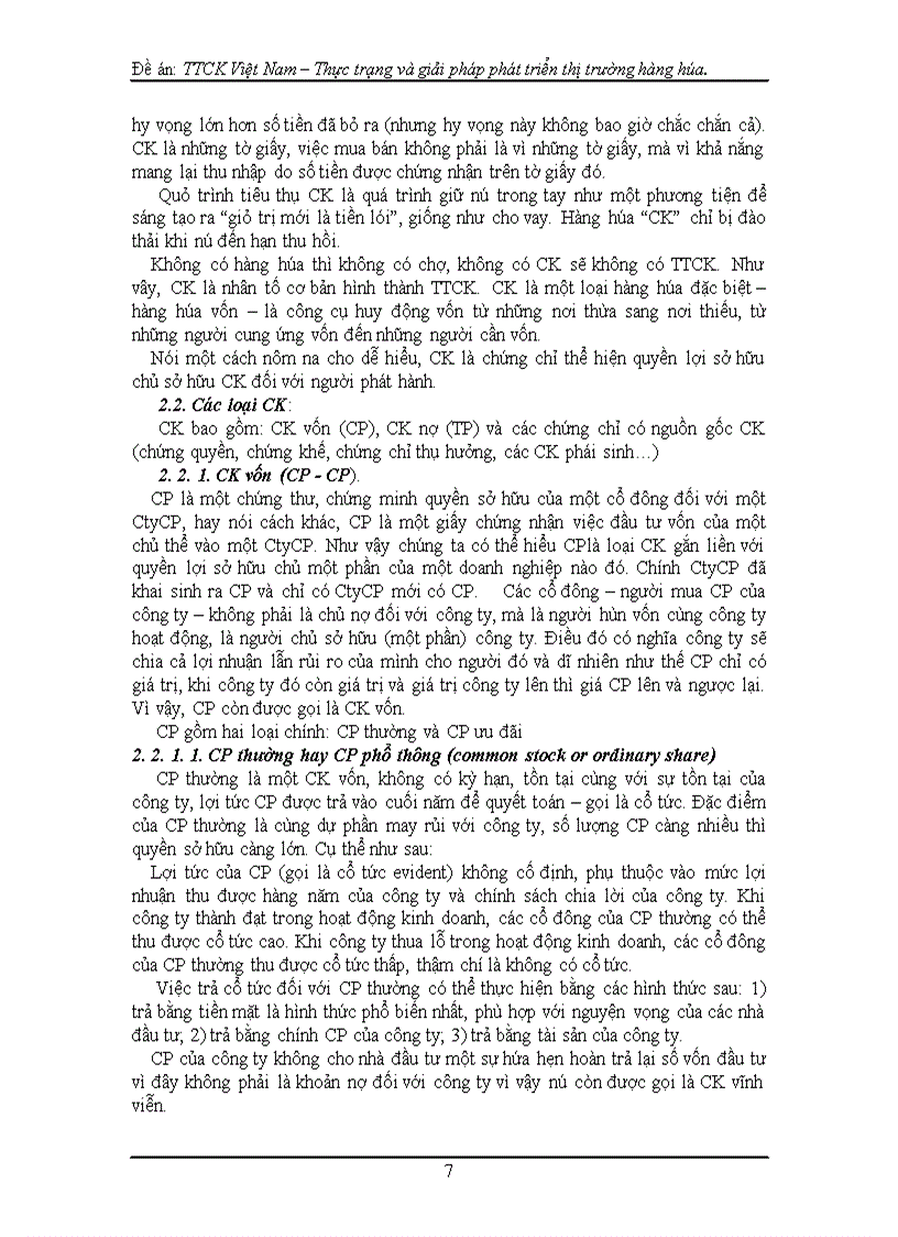 image for page TTCK Việt Nam – Thực trạng và giải pháp phát triển quy mô thị trường hàng hóa trên TTCK