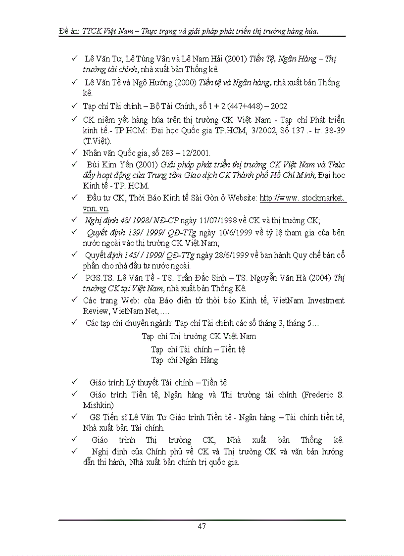 image for page TTCK Việt Nam – Thực trạng và giải pháp phát triển quy mô thị trường hàng hóa trên TTCK