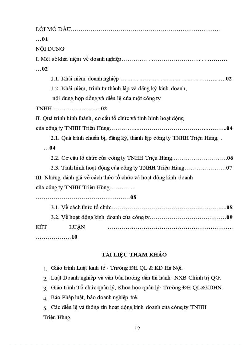 image for page Trình bày việc khởi sự (chuẩn bị), đăng ký, thành lập, tổ chức bộ máy và hoạt động của công ty TNHH giáo dục và công nghệ tin học Triệu Hùng