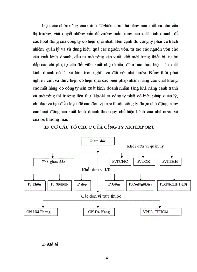Xem xét mối quan hệ giữa cơ cấu tổ chức với chiến lược kinh doanh của công ty xuất nhập khẩu hàng thủ công mỹ nghệ ARTEXPORT