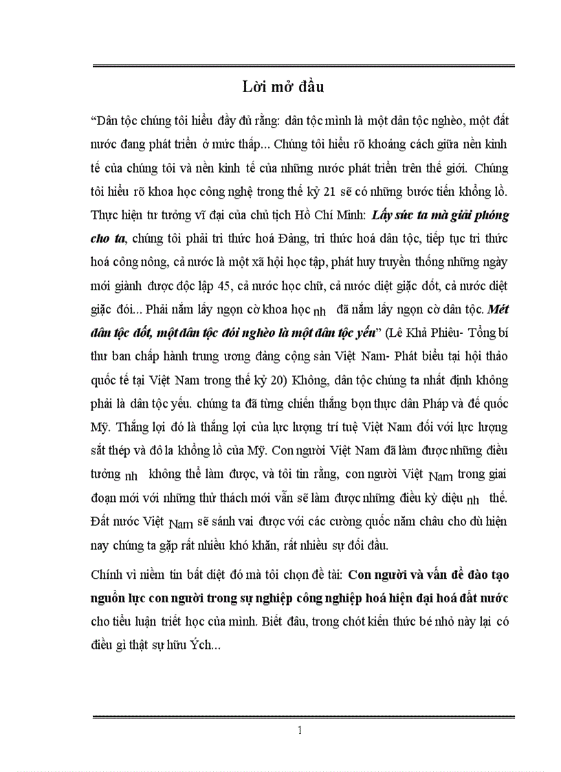 image for page Con người và vấn đề đào tạo nguồn lực con người trong sự nghiệp công nghiệp hoá hiện đại hoá đất nước