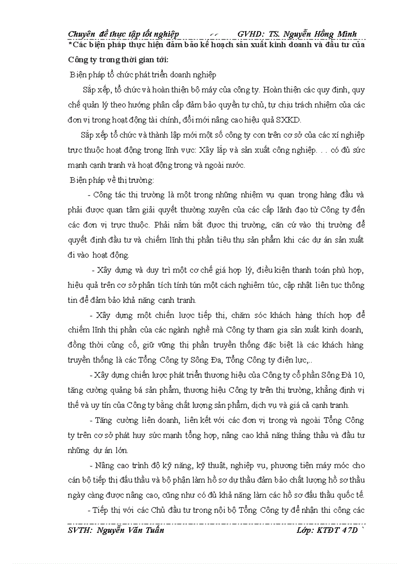 image for page Hoàn thiện công tác lập dự án dầu tư tại công ty cổ phần sông đà 10