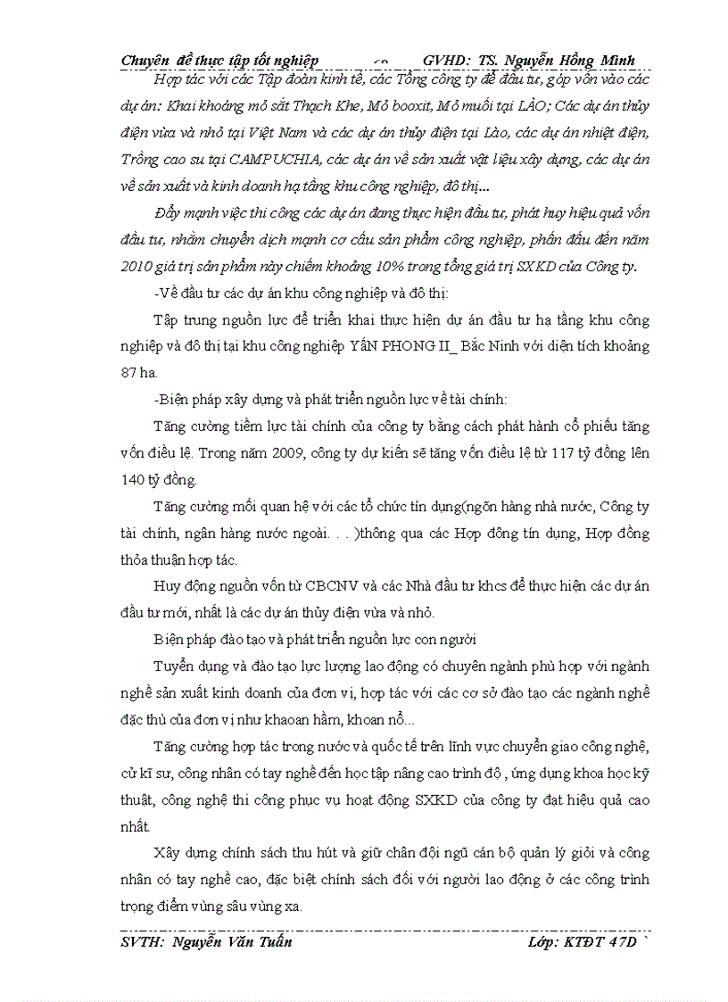 image for page Hoàn thiện công tác lập dự án dầu tư tại công ty cổ phần sông đà 10