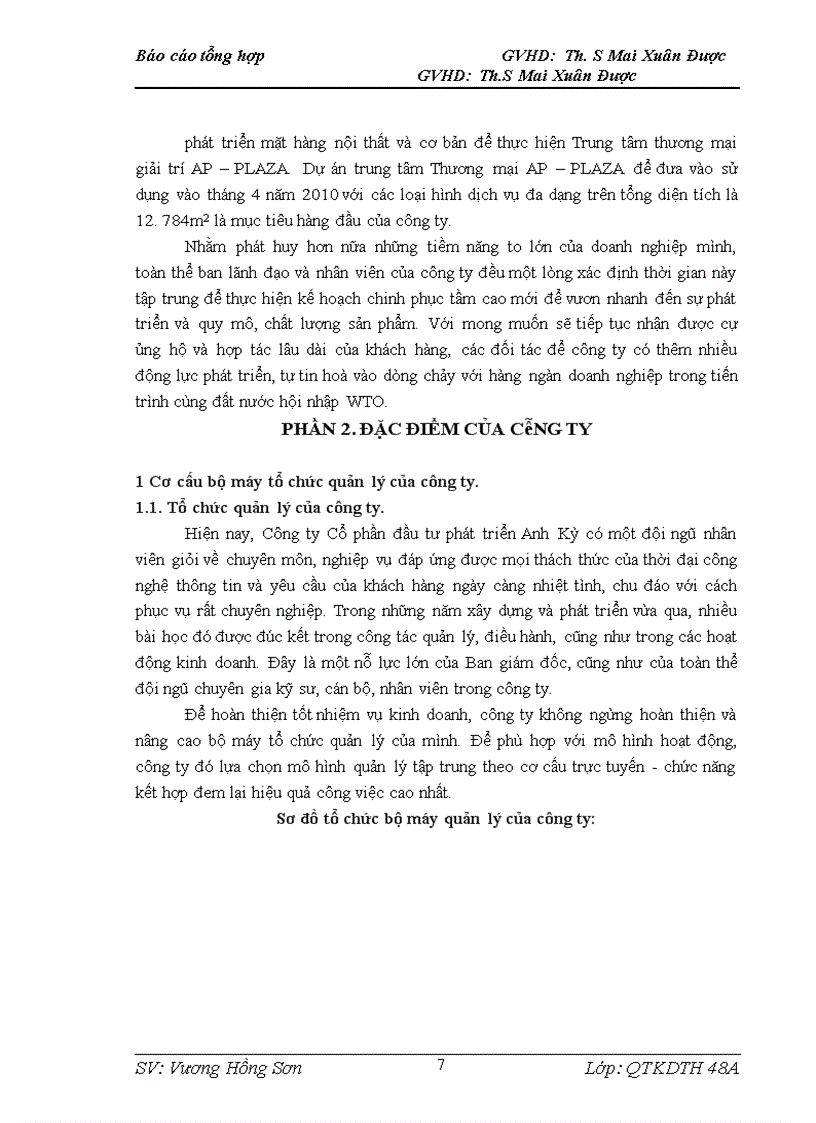 image for page Báo cáo thực tập tổng hợp tại công ty cổ phần đầu tư phát triển Anh Kỳ.